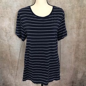 Blue and White Striped Old Navy Tee, size XL